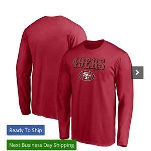 Men's Fanatics Branded Scarlet San Francisco 49ers Team Logo Lockup Long Sleeve